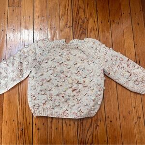 Misha And Puff Cream Textured Kids Sweater
